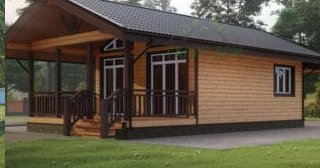 Проект одноэтажного дома из бруса с террасой - Строительство в Майкопе от Строй-Мкп от 135642 руб.